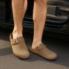 imageCUSHIONAIRE Haze Mens Clogs  Comfortable SlipOn Clogs for Men with Arch Support and Cork Suede Footbed  Perfect Potato Shoes for Indoor ampamp Outdoor UseBrown Nubuck