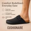 imageCUSHIONAIRE Haze Mens Clogs  Comfortable SlipOn Clogs for Men with Arch Support and Cork Suede Footbed  Perfect Potato Shoes for Indoor ampamp Outdoor UseBlack Nappa