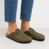 imageCUSHIONAIRE Haze Mens Clogs  Comfortable SlipOn Clogs for Men with Arch Support and Cork Suede Footbed  Perfect Potato Shoes for Indoor ampamp Outdoor UseOlive Nubuck