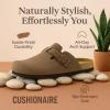 imageCUSHIONAIRE Haze Mens Clogs  Comfortable SlipOn Clogs for Men with Arch Support and Cork Suede Footbed  Perfect Potato Shoes for Indoor ampamp Outdoor UseBrown Nubuck