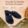 imageCUSHIONAIRE Laguna SlipOn Womens Sandals  Flat Braided Dressy Summer Sandals for WomenBlack