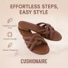 imageCUSHIONAIRE Laguna SlipOn Womens Sandals  Flat Braided Dressy Summer Sandals for WomenCognac