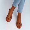 imageCUSHIONAIRE Laguna SlipOn Womens Sandals  Flat Braided Dressy Summer Sandals for WomenCognac