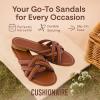 imageCUSHIONAIRE Laguna SlipOn Womens Sandals  Flat Braided Dressy Summer Sandals for WomenCognac