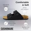 imageCUSHIONAIRE Lane Cork Footbed Mens Sandals Adjustable Buckle Comfort Slides for Men Genuine Leather Insole Summer Sandals Men FootwearBlack Nappa