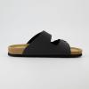 imageCUSHIONAIRE Lane Cork Footbed Mens Sandals Adjustable Buckle Comfort Slides for Men Genuine Leather Insole Summer Sandals Men FootwearBlack Nubuck