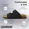 imageCUSHIONAIRE Lane Cork Footbed Mens Sandals Adjustable Buckle Comfort Slides for Men Genuine Leather Insole Summer Sandals Men FootwearBlack Nubuck