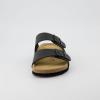 imageCUSHIONAIRE Lane Cork Footbed Mens Sandals Adjustable Buckle Comfort Slides for Men Genuine Leather Insole Summer Sandals Men FootwearBlack Nubuck