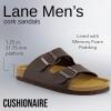 imageCUSHIONAIRE Lane Cork Footbed Mens Sandals Adjustable Buckle Comfort Slides for Men Genuine Leather Insole Summer Sandals Men FootwearBrown Nappa