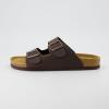 imageCUSHIONAIRE Lane Cork Footbed Mens Sandals Adjustable Buckle Comfort Slides for Men Genuine Leather Insole Summer Sandals Men FootwearBrown Nappa
