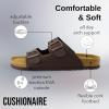 imageCUSHIONAIRE Lane Cork Footbed Mens Sandals Adjustable Buckle Comfort Slides for Men Genuine Leather Insole Summer Sandals Men FootwearBrown Nappa