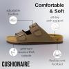 imageCUSHIONAIRE Lane Cork Footbed Mens Sandals Adjustable Buckle Comfort Slides for Men Genuine Leather Insole Summer Sandals Men FootwearBrown Nubuck