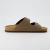 imageCUSHIONAIRE Lane Cork Footbed Mens Sandals Adjustable Buckle Comfort Slides for Men Genuine Leather Insole Summer Sandals Men FootwearBrown Nubuck