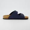 imageCUSHIONAIRE Lane Cork Footbed Mens Sandals Adjustable Buckle Comfort Slides for Men Genuine Leather Insole Summer Sandals Men FootwearNavy Nubuck