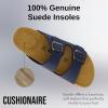 imageCUSHIONAIRE Lane Cork Footbed Mens Sandals Adjustable Buckle Comfort Slides for Men Genuine Leather Insole Summer Sandals Men FootwearNavy Nubuck