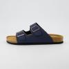 imageCUSHIONAIRE Lane Cork Footbed Mens Sandals Adjustable Buckle Comfort Slides for Men Genuine Leather Insole Summer Sandals Men FootwearNavy Nubuck