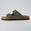 imageCUSHIONAIRE Lane Cork Footbed Mens Sandals Adjustable Buckle Comfort Slides for Men Genuine Leather Insole Summer Sandals Men FootwearOlive