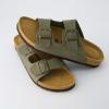 imageCUSHIONAIRE Lane Cork Footbed Mens Sandals Adjustable Buckle Comfort Slides for Men Genuine Leather Insole Summer Sandals Men FootwearOlive