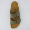 imageCUSHIONAIRE Lane Cork Footbed Mens Sandals Adjustable Buckle Comfort Slides for Men Genuine Leather Insole Summer Sandals Men FootwearOlive
