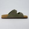 imageCUSHIONAIRE Lane Cork Footbed Mens Sandals Adjustable Buckle Comfort Slides for Men Genuine Leather Insole Summer Sandals Men FootwearOlive