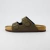imageCUSHIONAIRE Lane Cork Footbed Mens Sandals Adjustable Buckle Comfort Slides for Men Genuine Leather Insole Summer Sandals Men FootwearOlive Nubuck