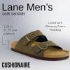 imageCUSHIONAIRE Lane Cork Footbed Mens Sandals Adjustable Buckle Comfort Slides for Men Genuine Leather Insole Summer Sandals Men FootwearOlive Nubuck