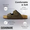 imageCUSHIONAIRE Lane Cork Footbed Mens Sandals Adjustable Buckle Comfort Slides for Men Genuine Leather Insole Summer Sandals Men FootwearOlive Nubuck