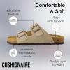 imageCUSHIONAIRE Lane Cork Footbed Mens Sandals Adjustable Buckle Comfort Slides for Men Genuine Leather Insole Summer Sandals Men FootwearStone Nubuck