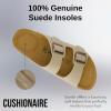 imageCUSHIONAIRE Lane Cork Footbed Mens Sandals Adjustable Buckle Comfort Slides for Men Genuine Leather Insole Summer Sandals Men FootwearStone Nubuck