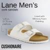 imageCUSHIONAIRE Lane Cork Footbed Mens Sandals Adjustable Buckle Comfort Slides for Men Genuine Leather Insole Summer Sandals Men FootwearWhite Nappa