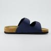 imageCUSHIONAIRE Lane Cork Footbed Sandals for Women  Comfortable Double Buckle SlipOn with Genuine Suede Footbed ampamp Arch Support Slides for Women FootwearNavy Nappa