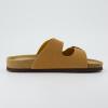 imageCUSHIONAIRE Lane Cork Footbed Sandals for Women  Comfortable Double Buckle SlipOn with Genuine Suede Footbed ampamp Arch Support Slides for Women FootwearTan Vegan Suede