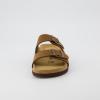 imageCUSHIONAIRE Lane Cork Footbed Sandals for Women  Comfortable Double Buckle SlipOn with Genuine Suede Footbed ampamp Arch Support Slides for Women FootwearBrown Vegan Suede