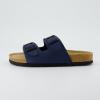 imageCUSHIONAIRE Lane Cork Footbed Sandals for Women  Comfortable Double Buckle SlipOn with Genuine Suede Footbed ampamp Arch Support Slides for Women FootwearNavy Nappa