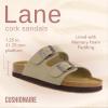 imageCUSHIONAIRE Lane Cork Footbed Sandals for Women  Comfortable Double Buckle SlipOn with Genuine Suede Footbed ampamp Arch Support Slides for Women FootwearTaupe Vegan Suede