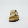 imageCUSHIONAIRE Lane Cork Footbed Sandals for Women  Comfortable Double Buckle SlipOn with Genuine Suede Footbed ampamp Arch Support Slides for Women FootwearStone