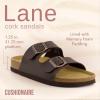 imageCUSHIONAIRE Lane Cork Footbed Sandals for Women  Comfortable Double Buckle SlipOn with Genuine Suede Footbed ampamp Arch Support Slides for Women FootwearBrown Nappa