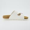 imageCUSHIONAIRE Lane Cork Footbed Sandals for Women  Comfortable Double Buckle SlipOn with Genuine Suede Footbed ampamp Arch Support Slides for Women FootwearWhite