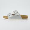 imageCUSHIONAIRE Lane Cork Footbed Sandals for Women  Comfortable Double Buckle SlipOn with Genuine Suede Footbed ampamp Arch Support Slides for Women FootwearSilver