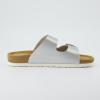 imageCUSHIONAIRE Lane Cork Footbed Sandals for Women  Comfortable Double Buckle SlipOn with Genuine Suede Footbed ampamp Arch Support Slides for Women FootwearSilver