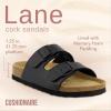 imageCUSHIONAIRE Lane Cork Footbed Sandals for Women  Comfortable Double Buckle SlipOn with Genuine Suede Footbed ampamp Arch Support Slides for Women FootwearBlack Oily