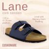 imageCUSHIONAIRE Lane Cork Footbed Sandals for Women  Comfortable Double Buckle SlipOn with Genuine Suede Footbed ampamp Arch Support Slides for Women FootwearNavy Nappa