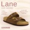 imageCUSHIONAIRE Lane Cork Footbed Sandals for Women  Comfortable Double Buckle SlipOn with Genuine Suede Footbed ampamp Arch Support Slides for Women FootwearBrown Vegan Suede