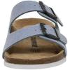 imageCUSHIONAIRE Lane Cork Footbed Sandals for Women  Comfortable Double Buckle SlipOn with Genuine Suede Footbed ampamp Arch Support Slides for Women FootwearLt Blue Vegan Suede