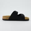 imageCUSHIONAIRE Lane Cork Footbed Sandals for Women  Comfortable Double Buckle SlipOn with Genuine Suede Footbed ampamp Arch Support Slides for Women FootwearBlack