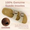 imageCUSHIONAIRE Lane Cork Footbed Sandals for Women  Comfortable Double Buckle SlipOn with Genuine Suede Footbed ampamp Arch Support Slides for Women FootwearStone