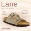 imageCUSHIONAIRE Lane Cork Footbed Sandals for Women  Comfortable Double Buckle SlipOn with Genuine Suede Footbed ampamp Arch Support Slides for Women FootwearStone