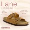 imageCUSHIONAIRE Lane Cork Footbed Sandals for Women  Comfortable Double Buckle SlipOn with Genuine Suede Footbed ampamp Arch Support Slides for Women FootwearTan Vegan Suede