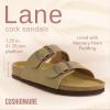 imageCUSHIONAIRE Lane Cork Footbed Sandals for Women  Comfortable Double Buckle SlipOn with Genuine Suede Footbed ampamp Arch Support Slides for Women FootwearTaupe