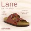 imageCUSHIONAIRE Lane Cork Footbed Sandals for Women  Comfortable Double Buckle SlipOn with Genuine Suede Footbed ampamp Arch Support Slides for Women FootwearWhiskey